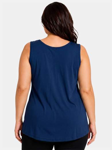 Canotta Curvy in Cotone con Stampa Glitter
