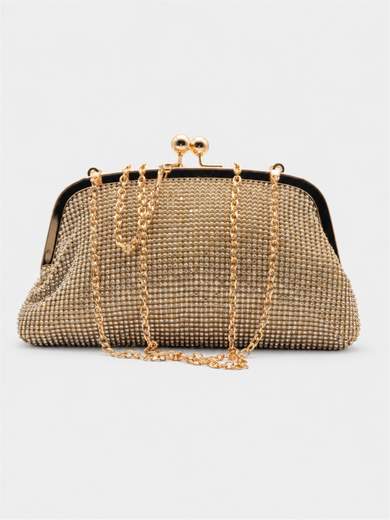 Gold Rhinestone Evening Clutch Bag
