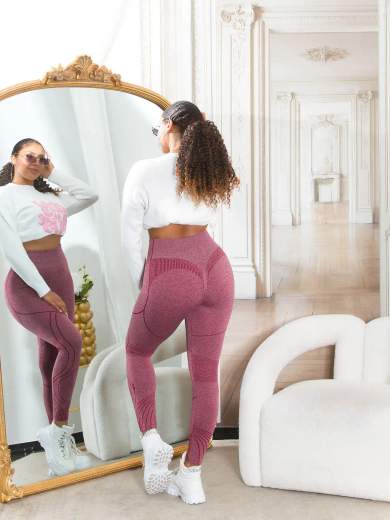 KOUCLA Leggings Modellanti a Vita Alta con Scrunch 0000HL-1367