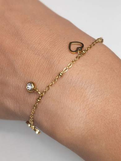 Strabello Bijoux Bracciale Cuori Dorati 87316-0