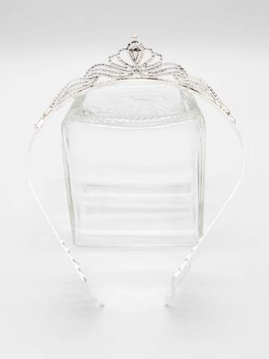 Corona Argento per 18esimo Compleanno con Strass e Pettine