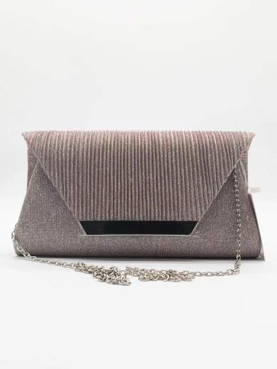 MICHELLE MOON Pochette glitterata rosa scuro con tracolla removibile XX3483-ROSA-SCURO