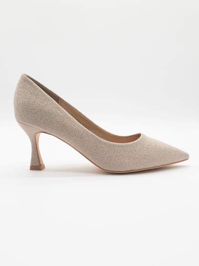 CHIARA FOSCARI Décolleté oro glitterato tacco medio 7,5 cm a clessidra A71-817-ORO