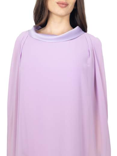 Completo Donna in Chiffon con Casacca Effetto Mantella e Pantalone Elegante