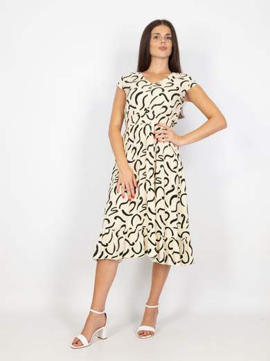 Vestito Donna Estivo Da Giorno Femminile Svasato Longuette Casual