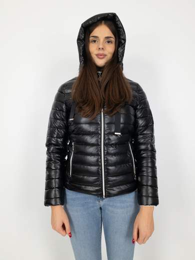 Piumino Donna Corto Imbottito Con Cappuccio Slim Fit