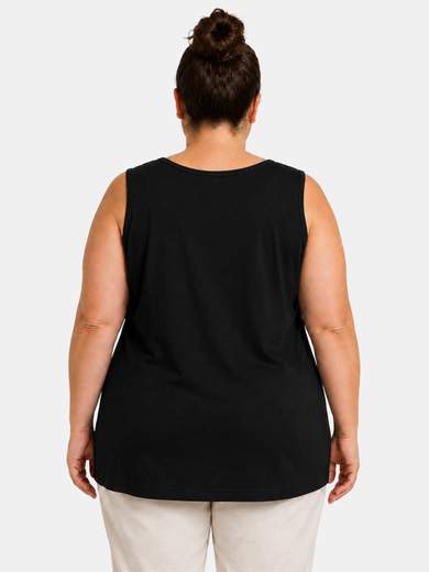 Canottiera Curvy in Cotone con Stampa Frontale