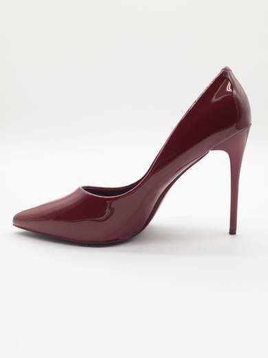 Scarpe décolleté rubino lucide con tacco stiletto
