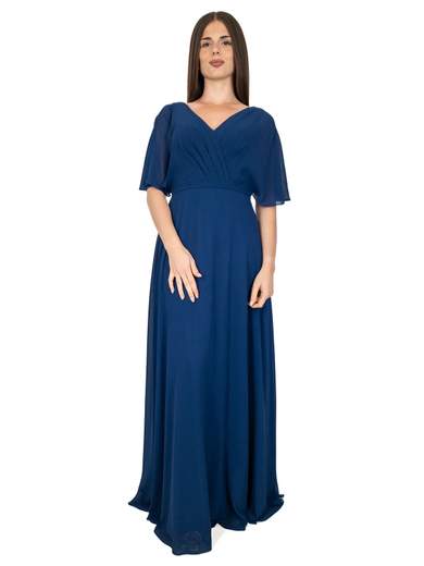 BIANCA BRANDI Abito Lungo Cerimonia Elegante Stile Impero con Stola 28847