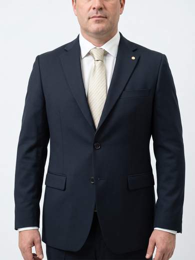 Men's 4-Season Dark Blue Drop 4 Suit in Stretch Wool ELE10212-D4