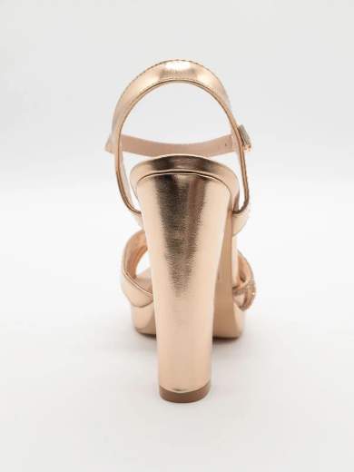 Chiara Foscari Sandalo alto bronzo con strass e plateau A37-386-BRONZO