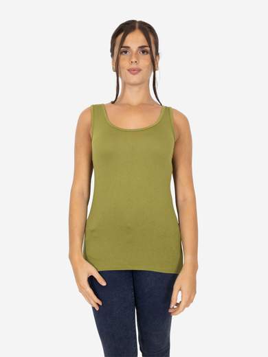 Slim Fit Women’s Tank Top with Wide Straps in Stretch Viscose