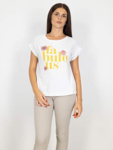 Bucle T-shirt Maniche Corte Donna Con Scritte E Glitter Comoda