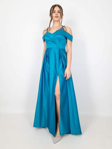 JEAN CRYÒ Abito lungo elegante da cerimonia con spacco 35340