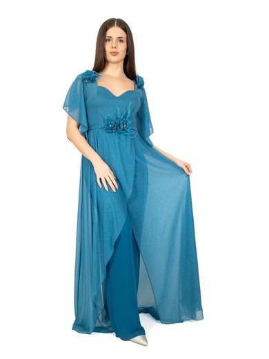 Tuta da Cerimonia Elegante Glitterata Donna Taglie Forti