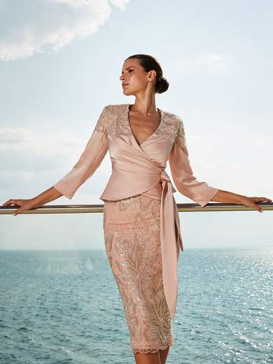 MAESTRI Abito Mamma Della Sposa O Sposo Tailleur Cerimonia Con Gonna