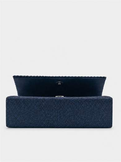 Blue Glitter Evening Clutch with Chain Strap XX3480-BLU
