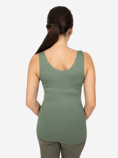Women’s Slim Fit Viscose Tank Top with Lurex Trim – One Size