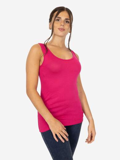 Slim Fit Women’s Tank Top with Wide Straps in Stretch Viscose