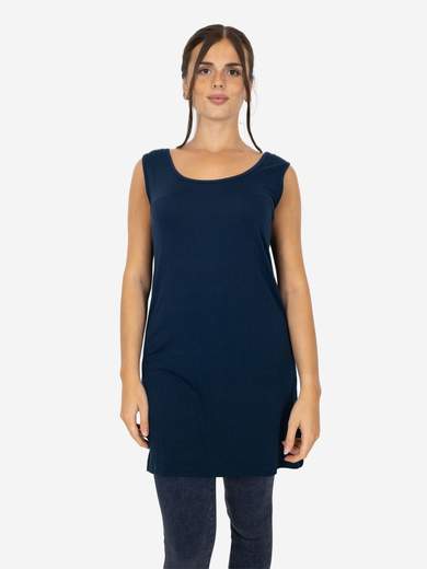 Women's long curvy basic tank top in stretch viscose – One size