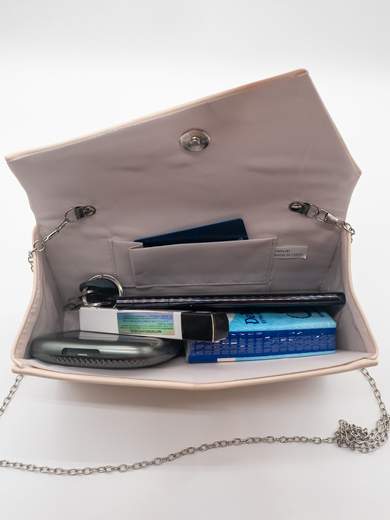 Pochette da cerimonia elegante nude con chiusura a calamita