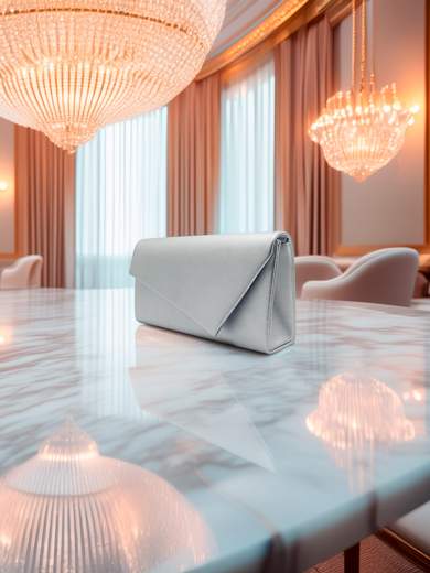 JESSICA Pochette da Cerimonia Argento con Catenella Removibile A-2599-ARGENTO