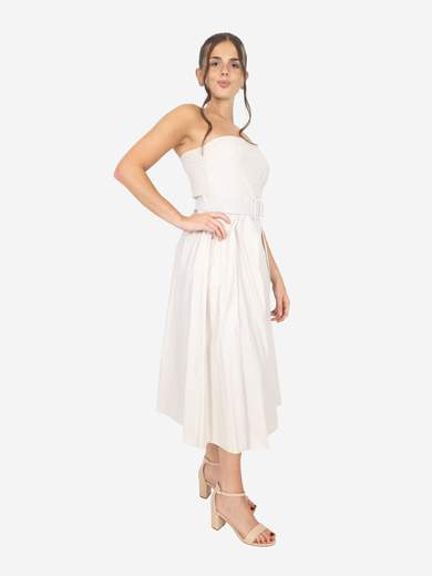 Kesy Vestito estivo in cotone senza maniche con cintura IS_12568