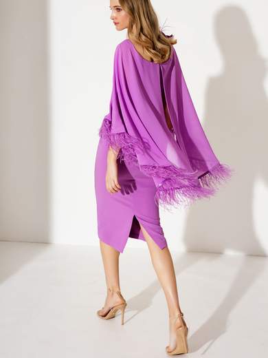 ALLURE Tubino Cerimonia Elegante Corto Signora Taglie Comode Girocollo