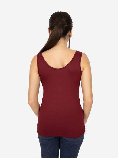 Slim Fit Women’s Tank Top with Wide Straps in Stretch Viscose