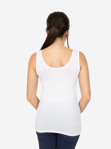 Slim Fit Women’s Tank Top with Wide Straps in Stretch Viscose