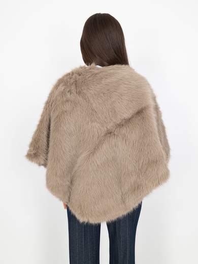 Elegant faux fur poncho