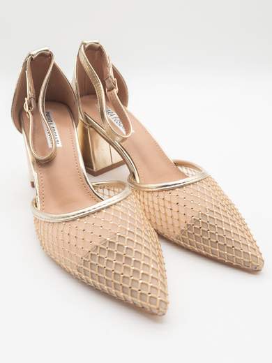 Décolleté da cerimonia oro tacco 7 cm