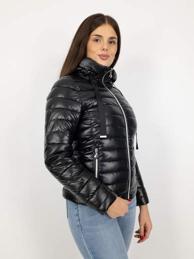 Piumino Donna Corto Imbottito Con Cappuccio Slim Fit