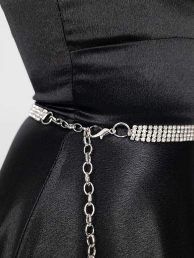 Elegant Rhinestone Belt with Adjustable Chain – Glamorous Women's Accessory