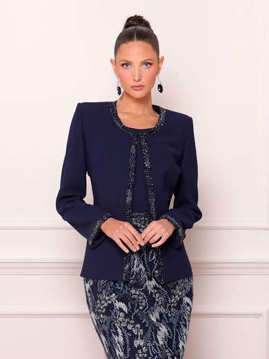 BIANCA BRANDI Abito lungo da cerimonia a sirena con giacca elegante 29352