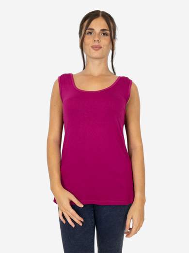 Canotta Donna Curvy Oversize a Spalla Larga in Viscosa Elasticizzata
