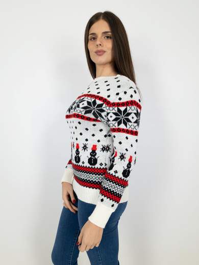 NEW COLLECTION Maglione Natalizio Donna Con Motivi Festivi