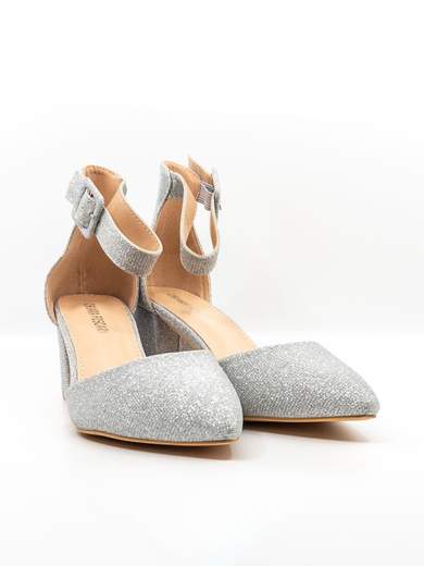 Décolleté Argento Glitter da Cerimonia Tacco 6 cm