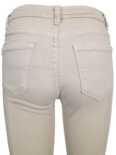 Women's Stretch Crop Flare Jeans with Asymmetric Hem 3D-6826