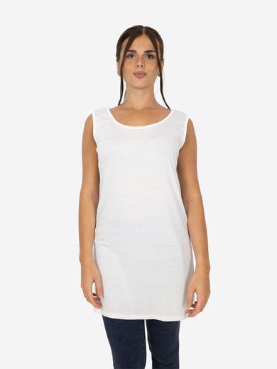 Women's long curvy basic tank top in stretch viscose – One size