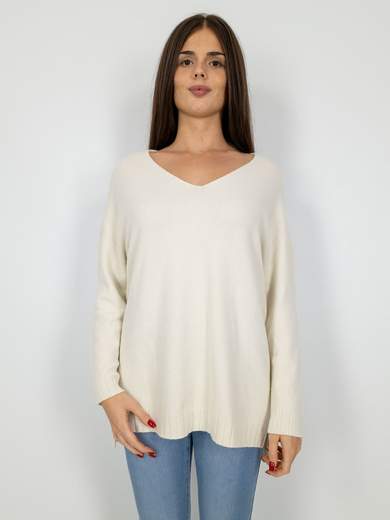 BLUE JOINT Maxi Maglia Lunga In Viscosa Con Scollo A V Blue Joint