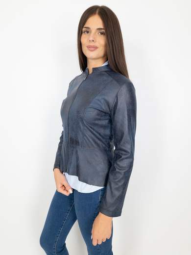 Bucle Giacca Ecopelle Donna Corta Con Zip E Maniche Lunghe