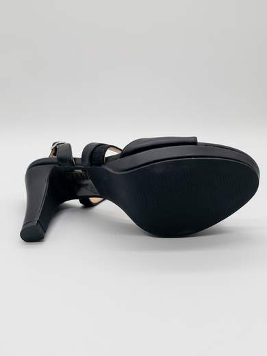 Black ceremony sandals with 10 cm heel