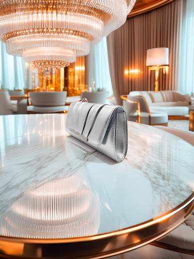 MICHELLE MOON Pochette Cerimonia Elegante con Catena Rimovibile XX3528-ARGENTO