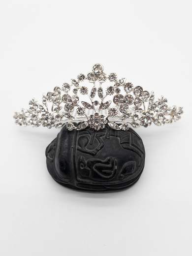 Pettine Diadema Argento con Strass per 18esimo Compleanno e Cerimonie