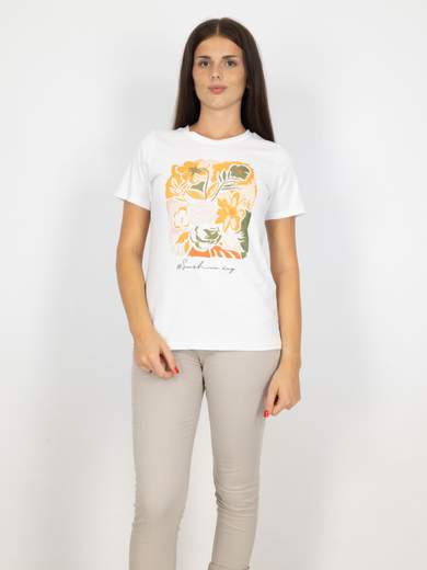 Bucle T-shirt Maniche Corte Donna In Cotone Con Stampe E Strass