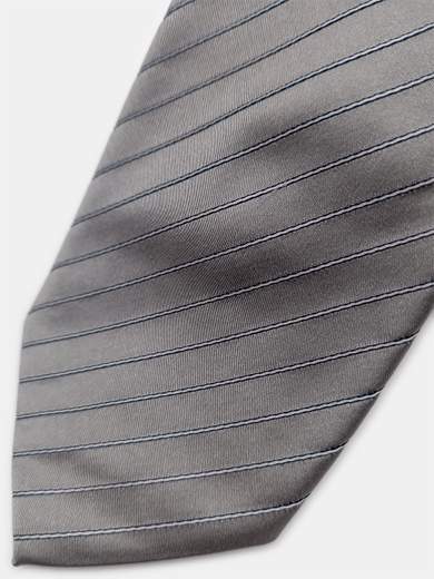 100% Silk Grey Striped Tie