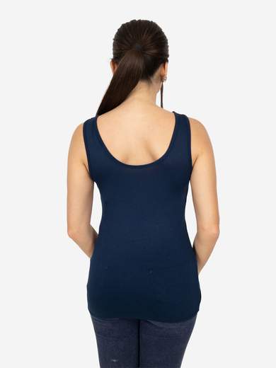 Slim Fit Women’s Tank Top with Wide Straps in Stretch Viscose