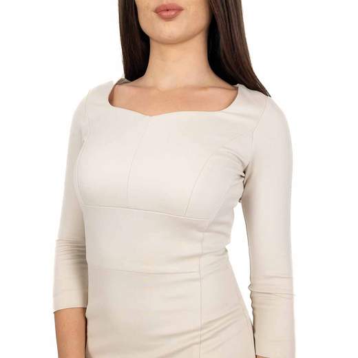 Abito Donna Elegante a Tubino Manica Tre Quarti Invernale Midi