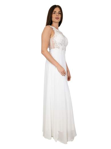 Abito Sposa Corpetto Pizzo Economico Semplice Bianco Elegante